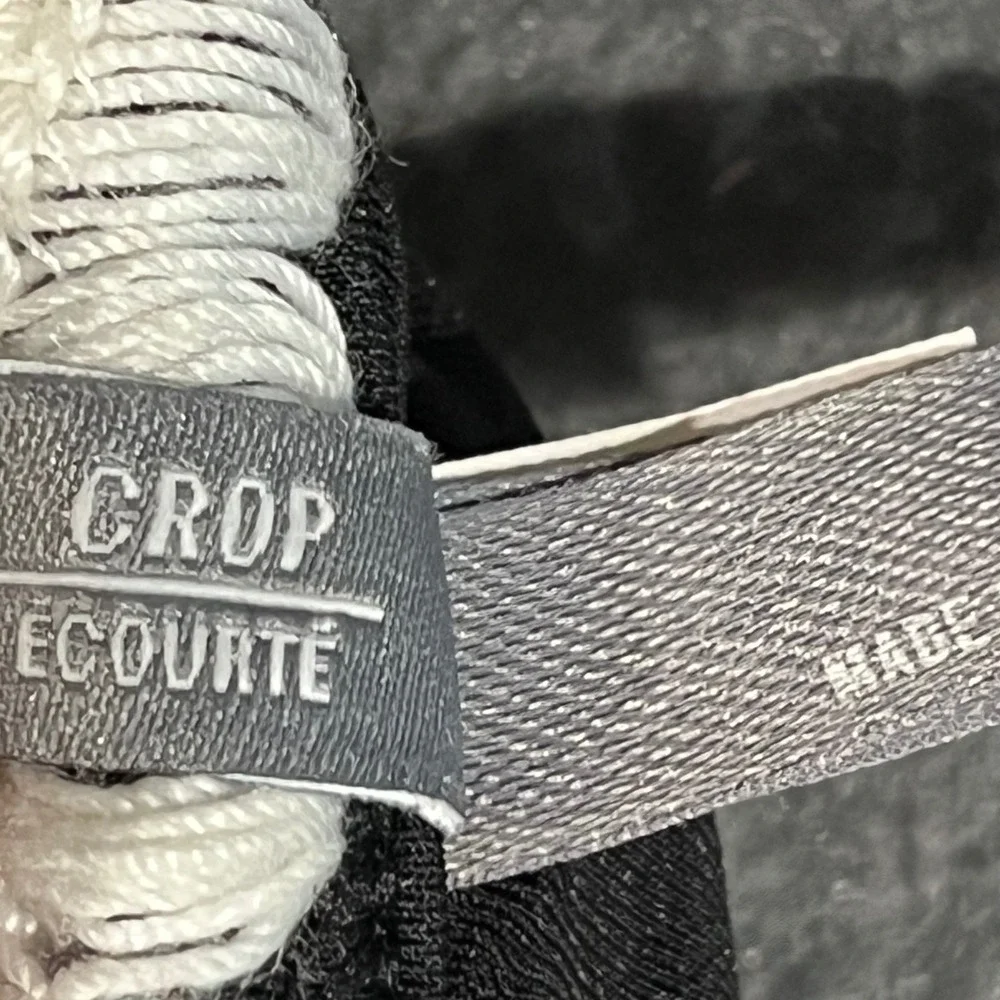 Aerie Womens High Neck Crop Bikini Top Padded Crochet Trim Large‎